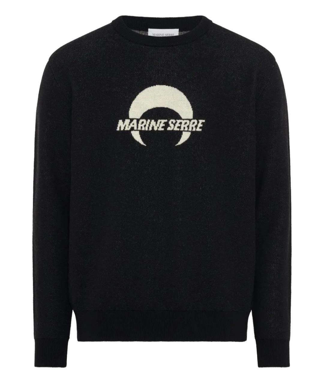 MARINE SERRE Черный шерстяной джемпер / свитер, фото 3