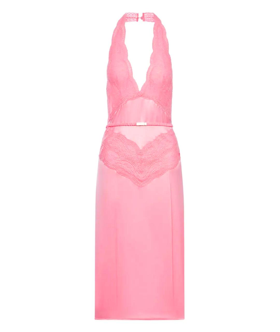 GUCCI Розовое шелковое коктейльное платье, фото 1