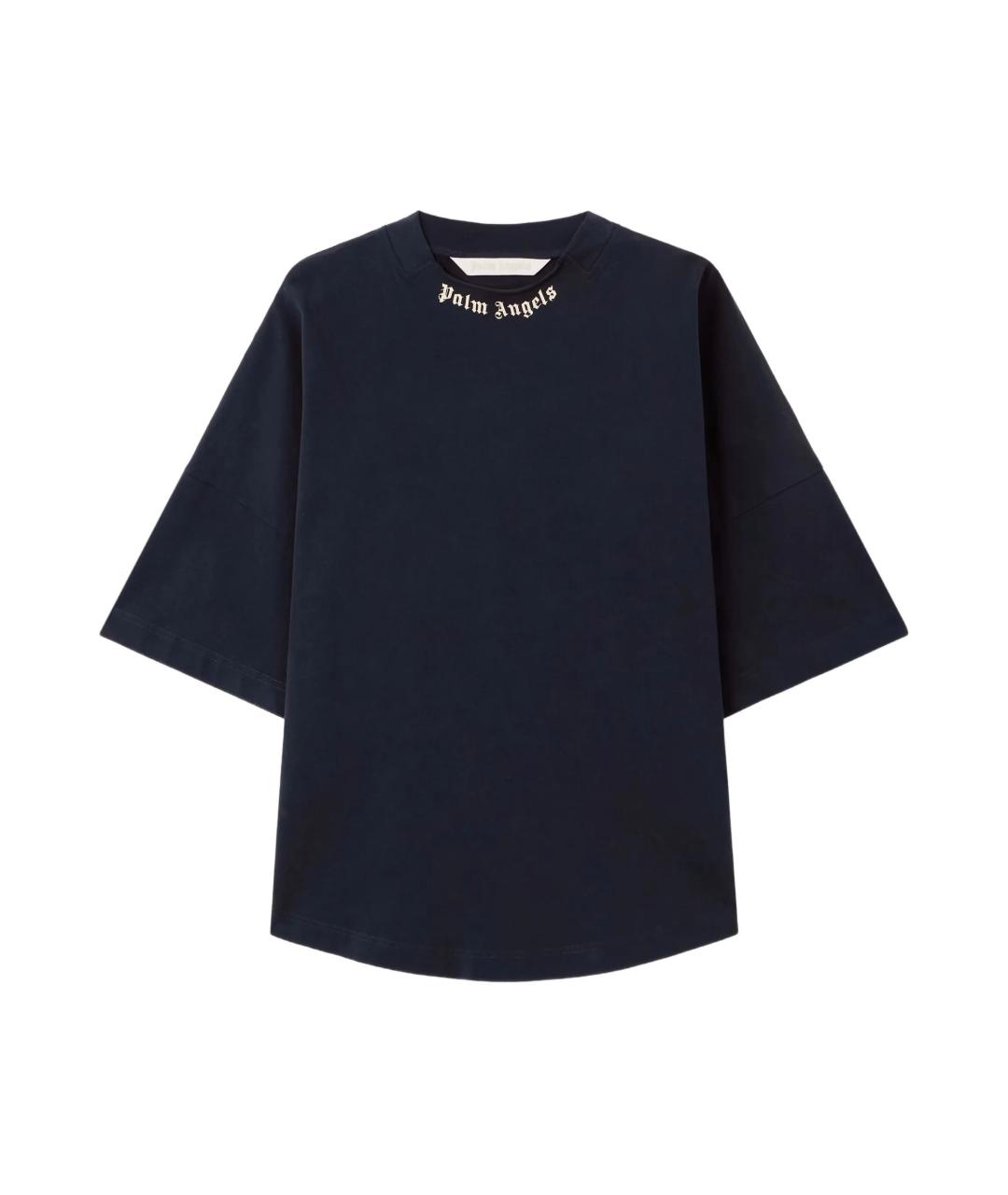 PALM ANGELS Синяя хлопковая футболка, фото 1