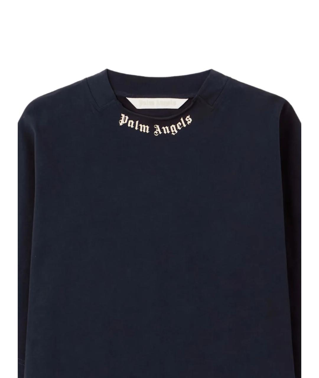 PALM ANGELS Синяя хлопковая футболка, фото 2