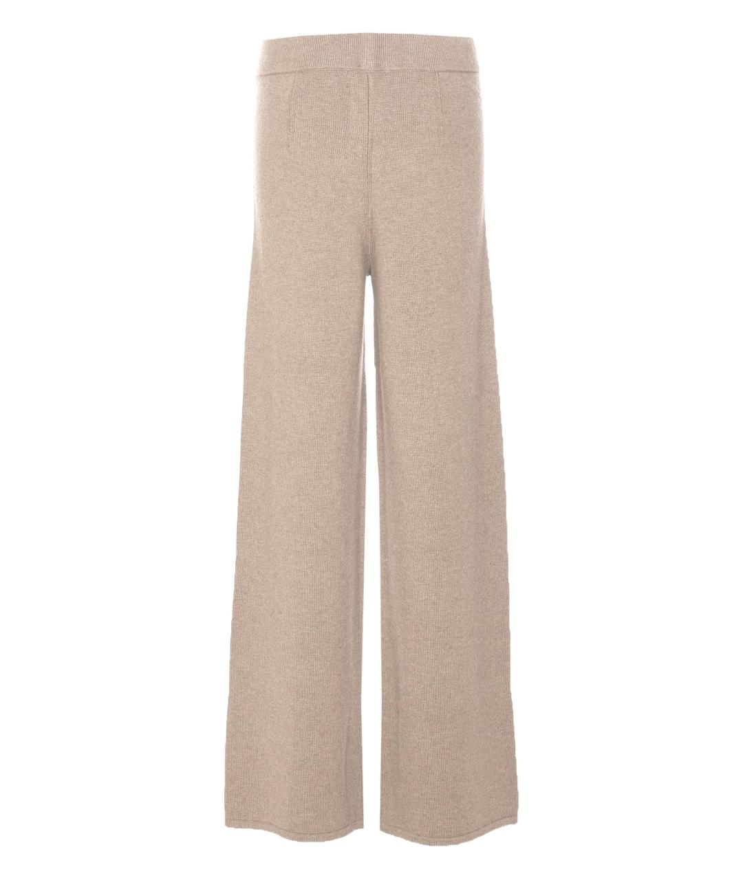 MAX MARA Бежевые кашемировые прямые брюки, фото 3