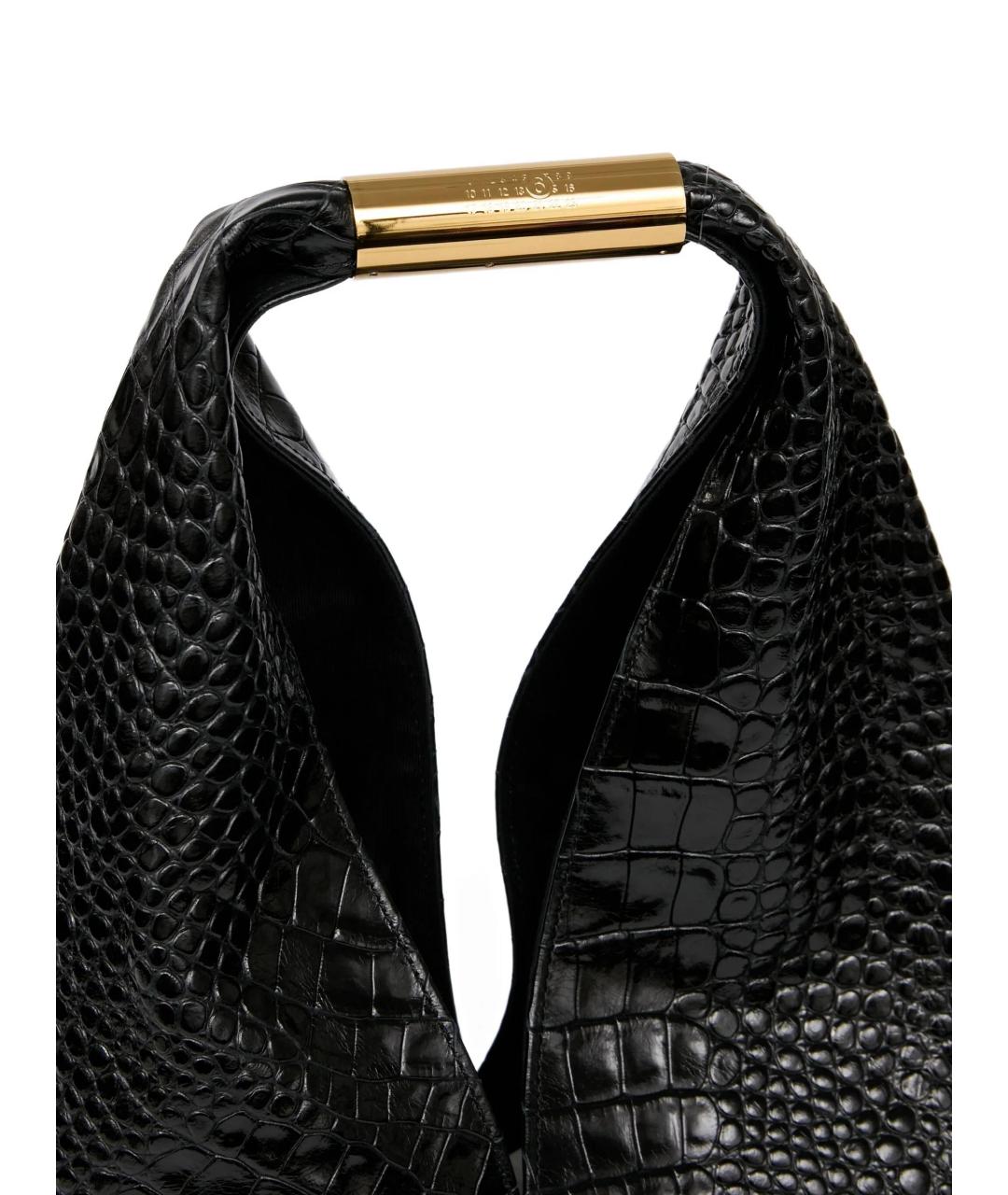 MM6 MAISON MARGIELA Черная кожаная сумка с короткими ручками, фото 3