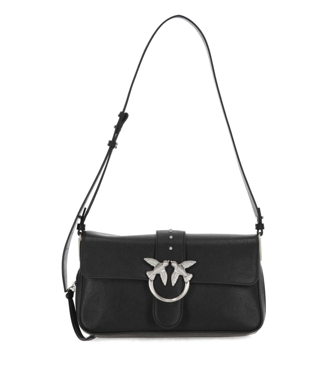 PINKO Черная кожаная сумка через плечо, фото 1