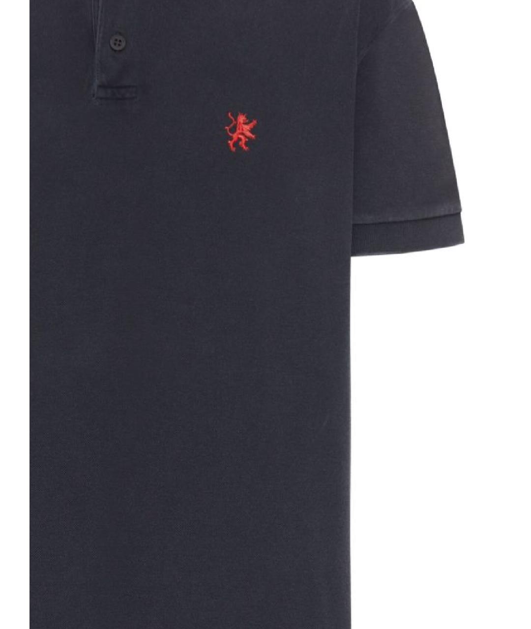 BALENCIAGA Синее хлопковое поло с коротким рукавом, фото 2