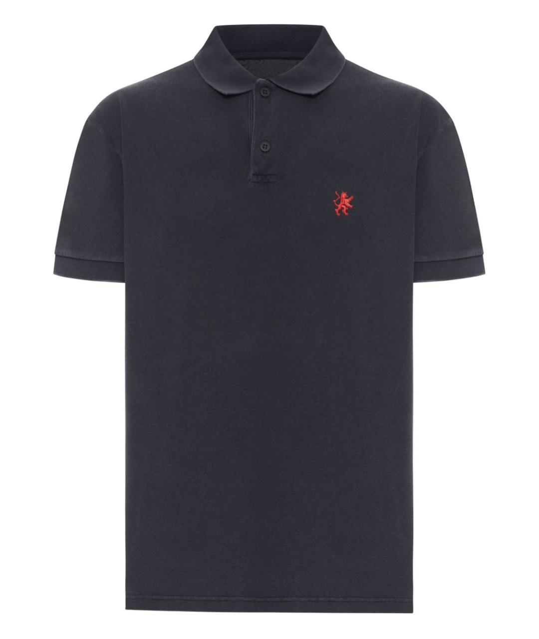 BALENCIAGA Синее хлопковое поло с коротким рукавом, фото 1