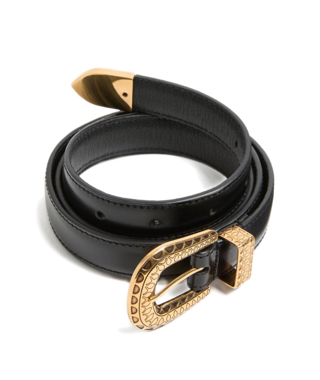 VALENTINO Черный кожаный ремень, фото 2
