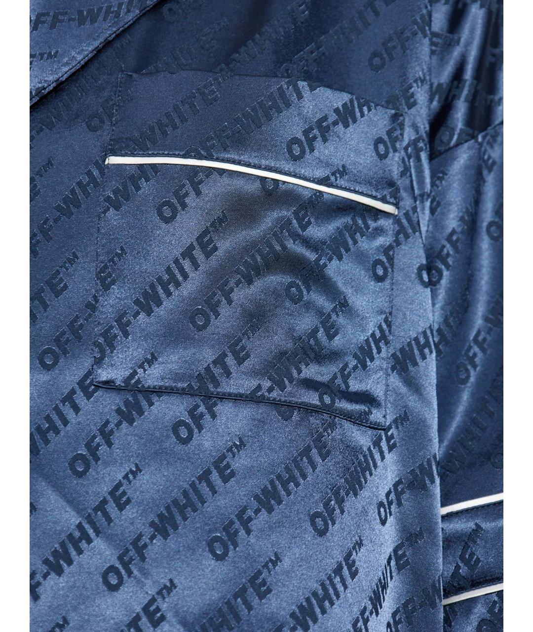 OFF-WHITE Синяя вискозная рубашка, фото 2