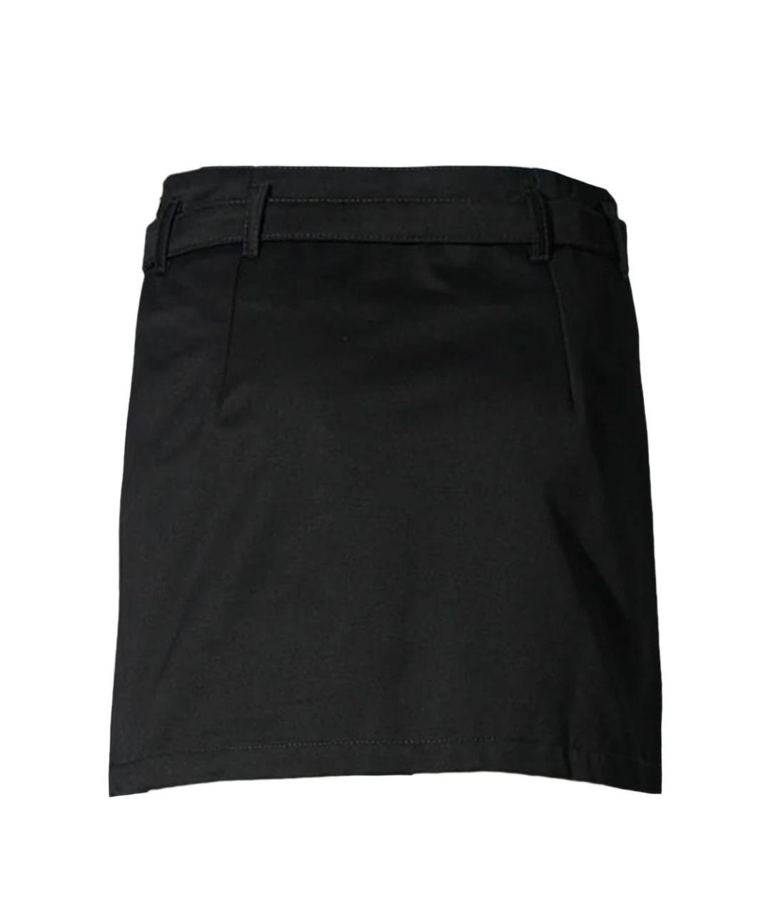MARINE SERRE Черная полиэстеровая юбка мини, фото 3