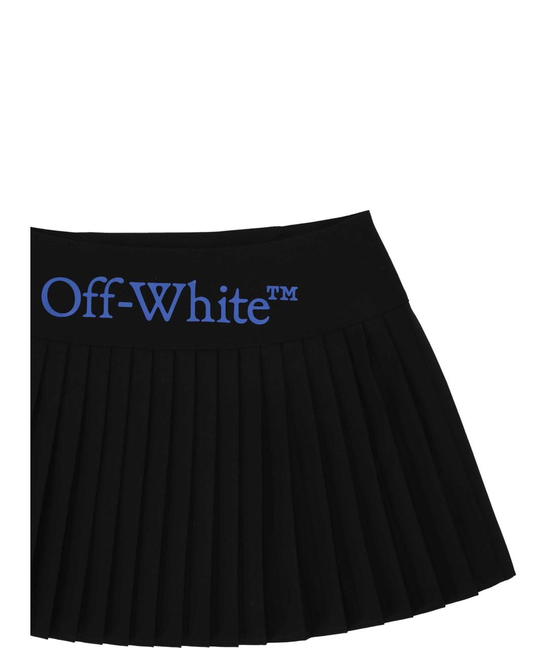 OFF-WHITE Черная полиэстеровая юбка мини, фото 3