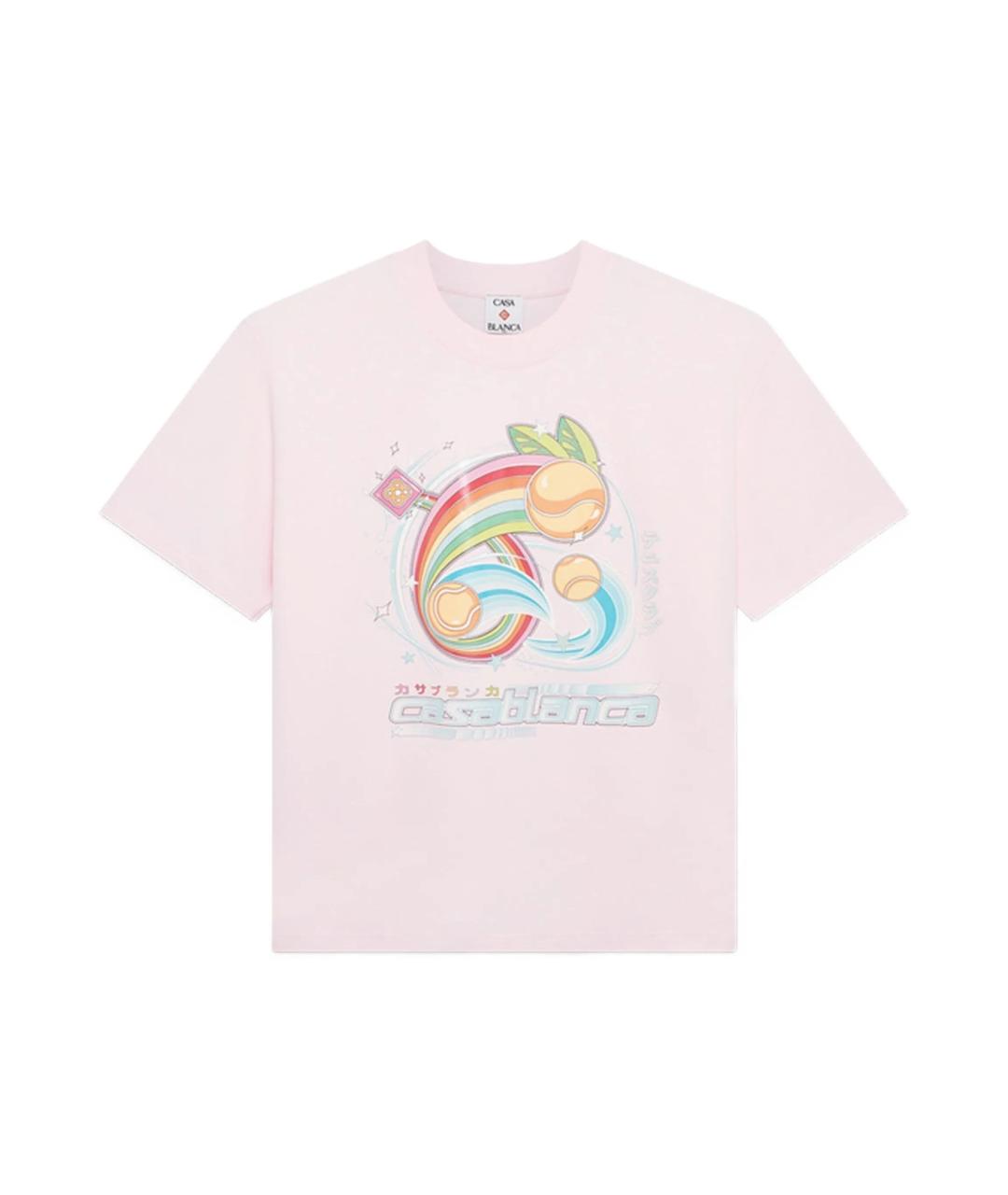 CASABLANCA Розовая хлопковая футболка, фото 1