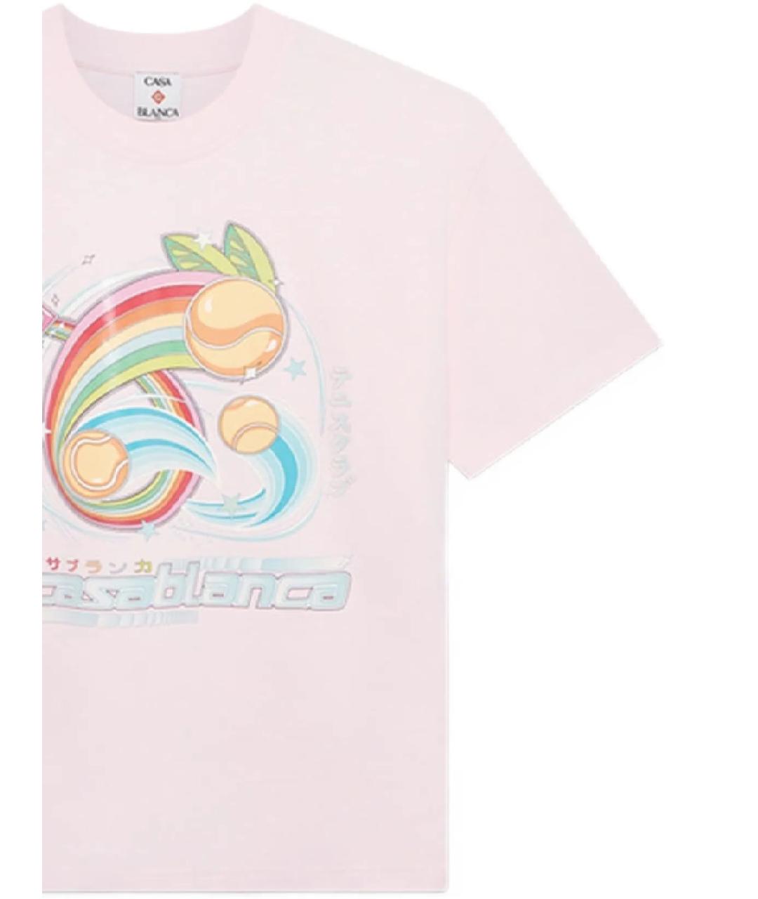CASABLANCA Розовая хлопковая футболка, фото 2