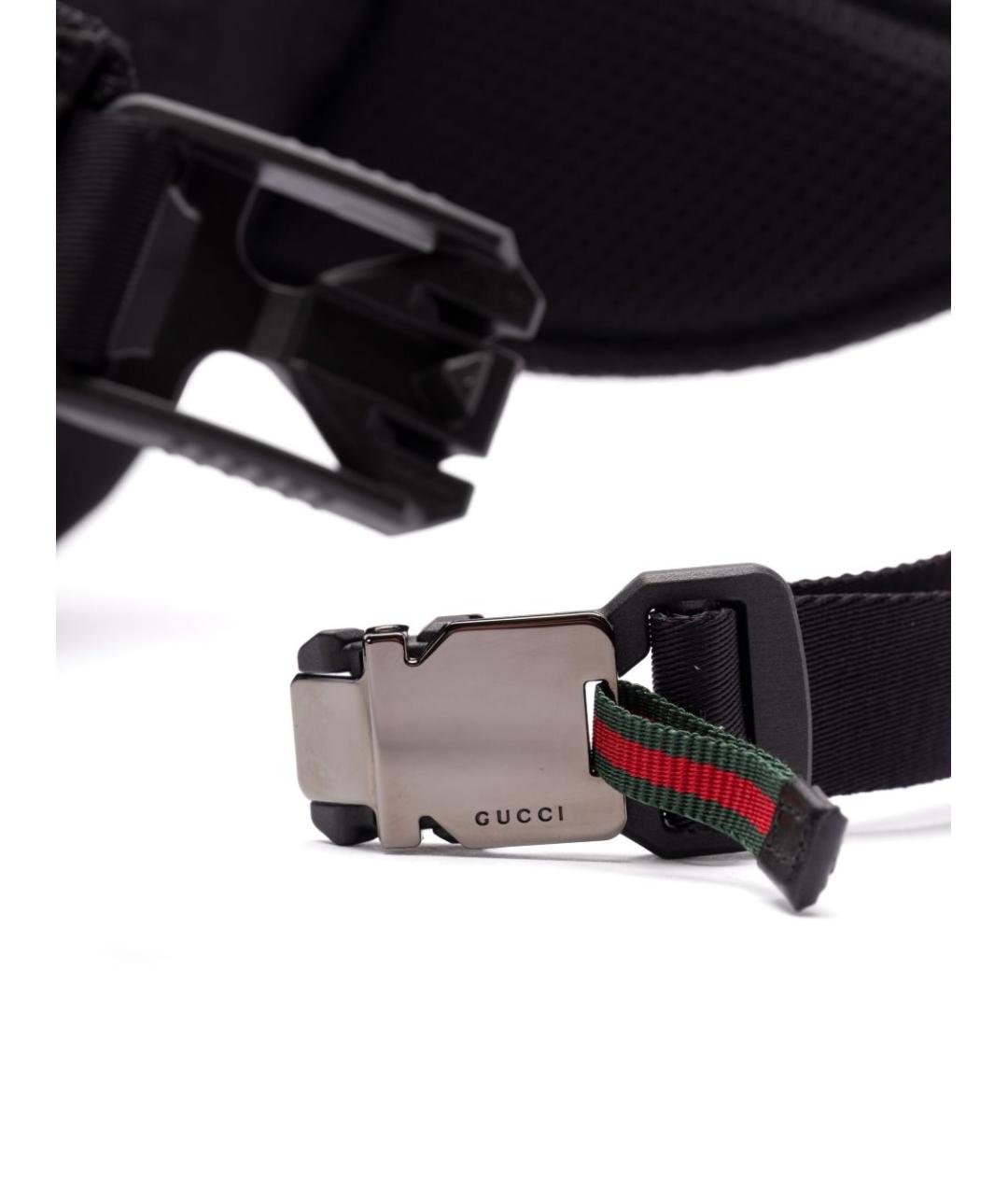 GUCCI Черная тканевая поясная сумка, фото 5