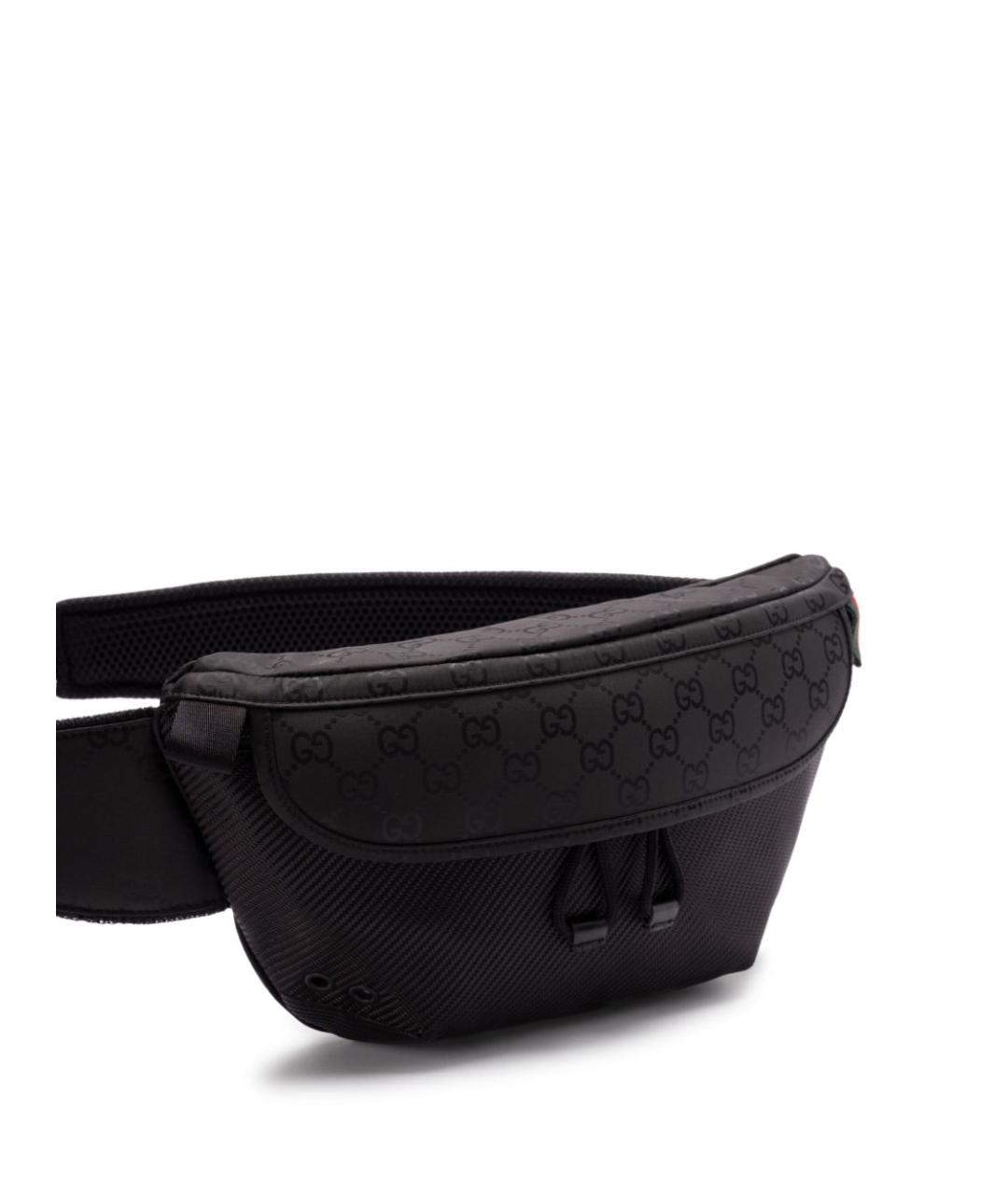 GUCCI Черная тканевая поясная сумка, фото 3