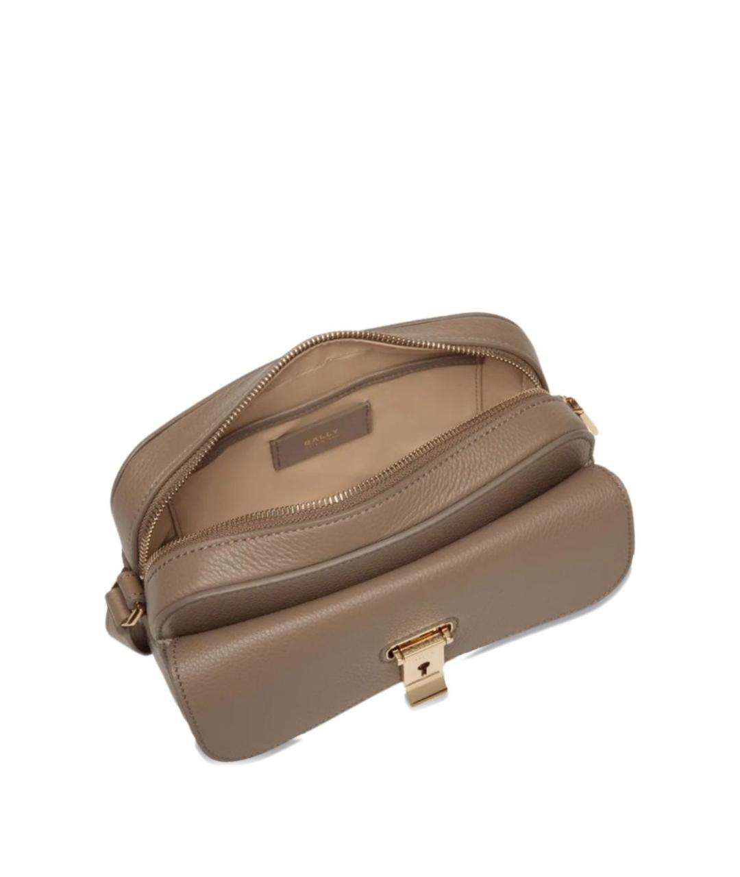 BALLY Бежевая кожаная сумка через плечо, фото 4