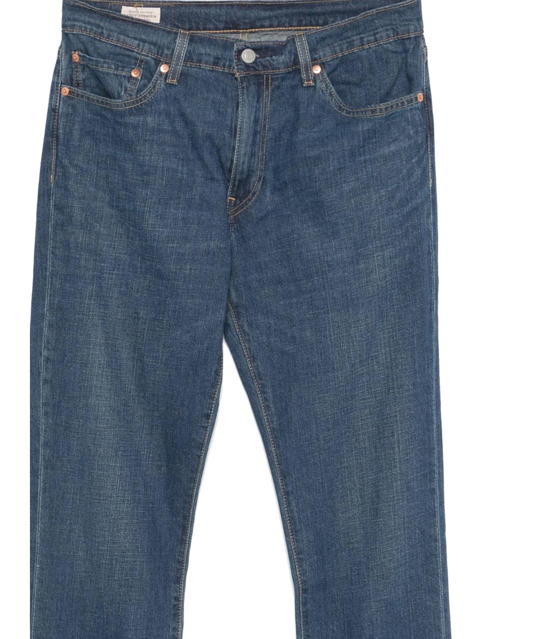 LEVI'S Синие хлопковые прямые джинсы, фото 2