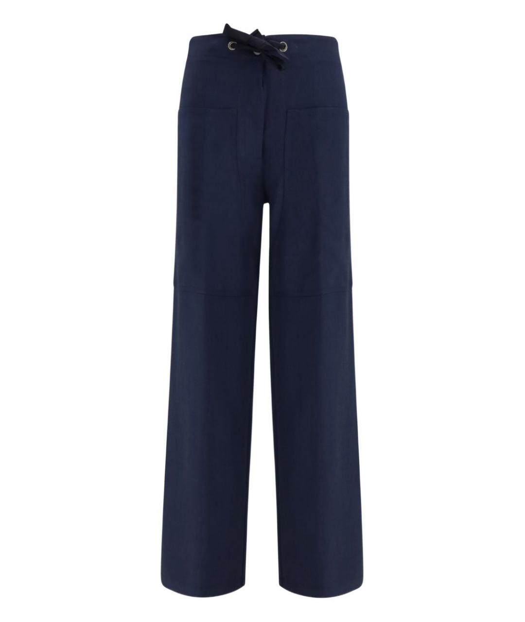 FORTE FORTE Синие вискозные прямые брюки, фото 1