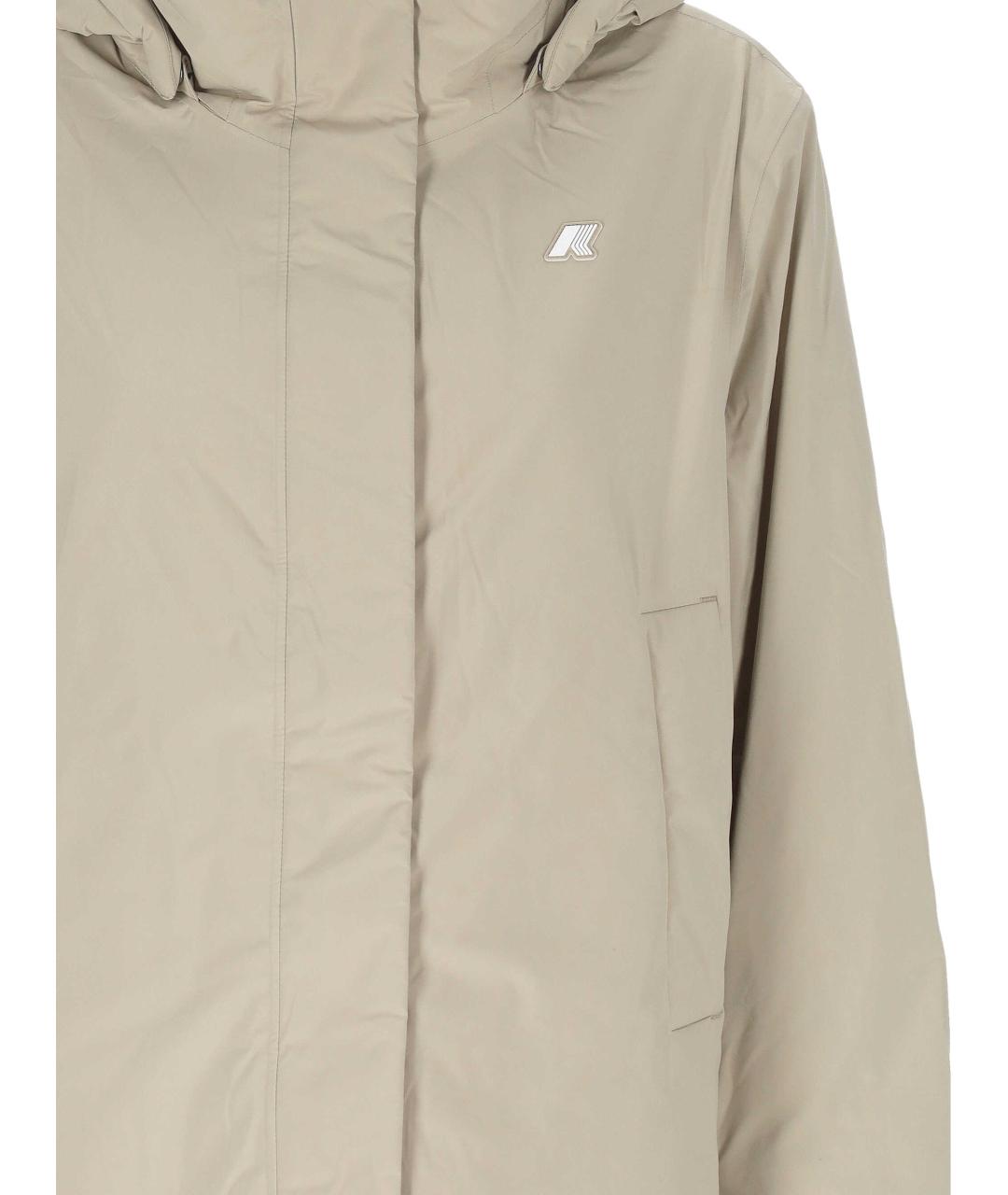 K-WAY Бежевая полиэстеровая куртка, фото 2