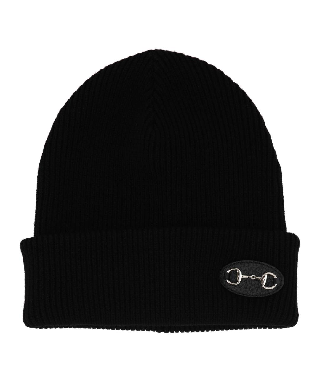 GUCCI Черная шерстяная шапка, фото 1