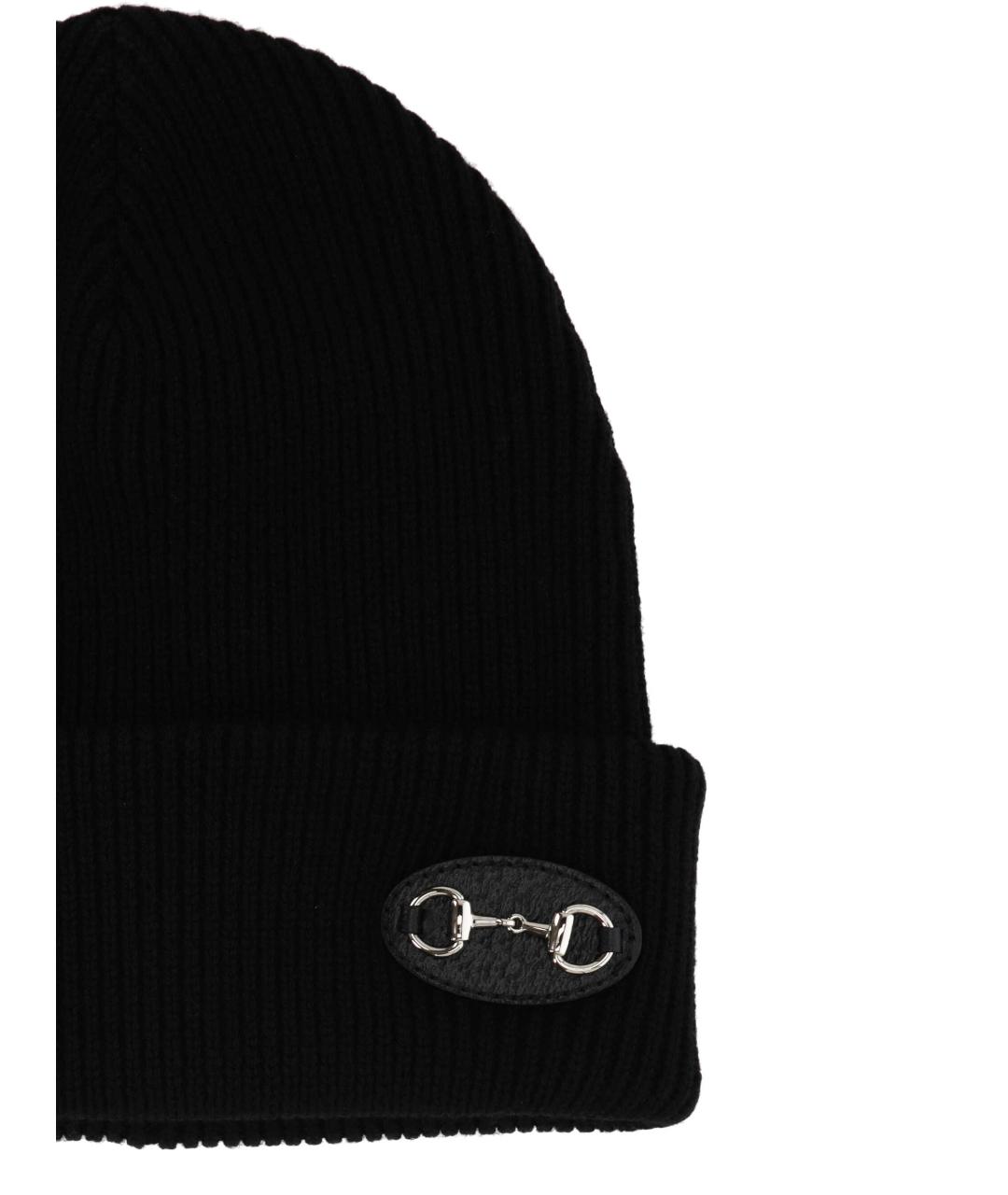 GUCCI Черная шерстяная шапка, фото 2