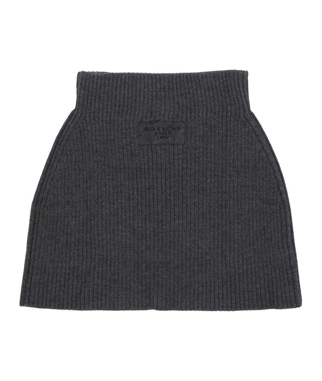 GIVENCHY Серая шерстяная юбка мини, фото 3