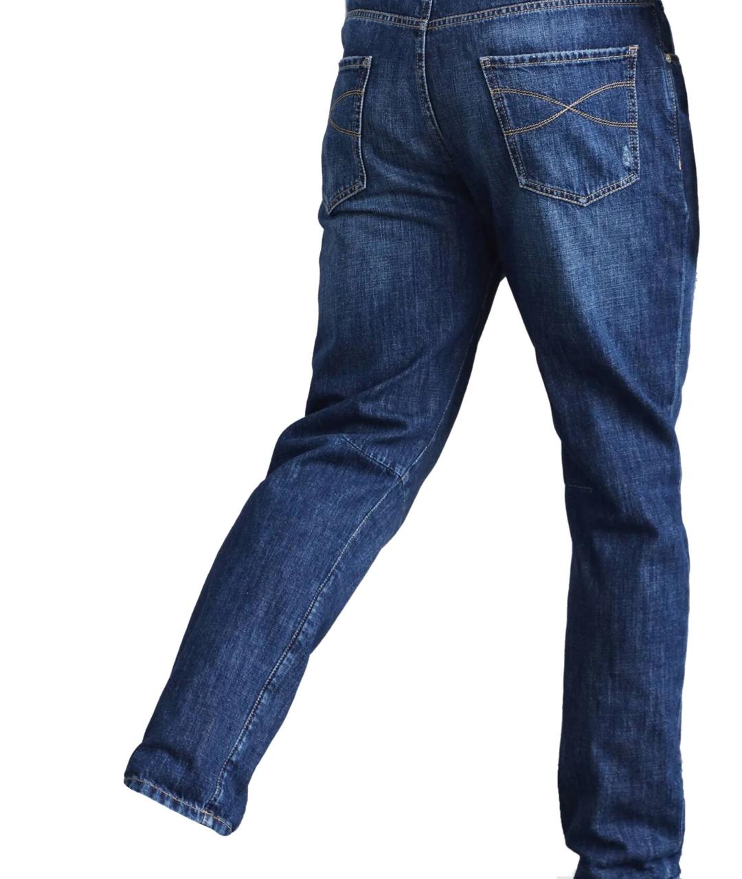 BRUNELLO CUCINELLI Синие хлопковые джинсы скинни, фото 3