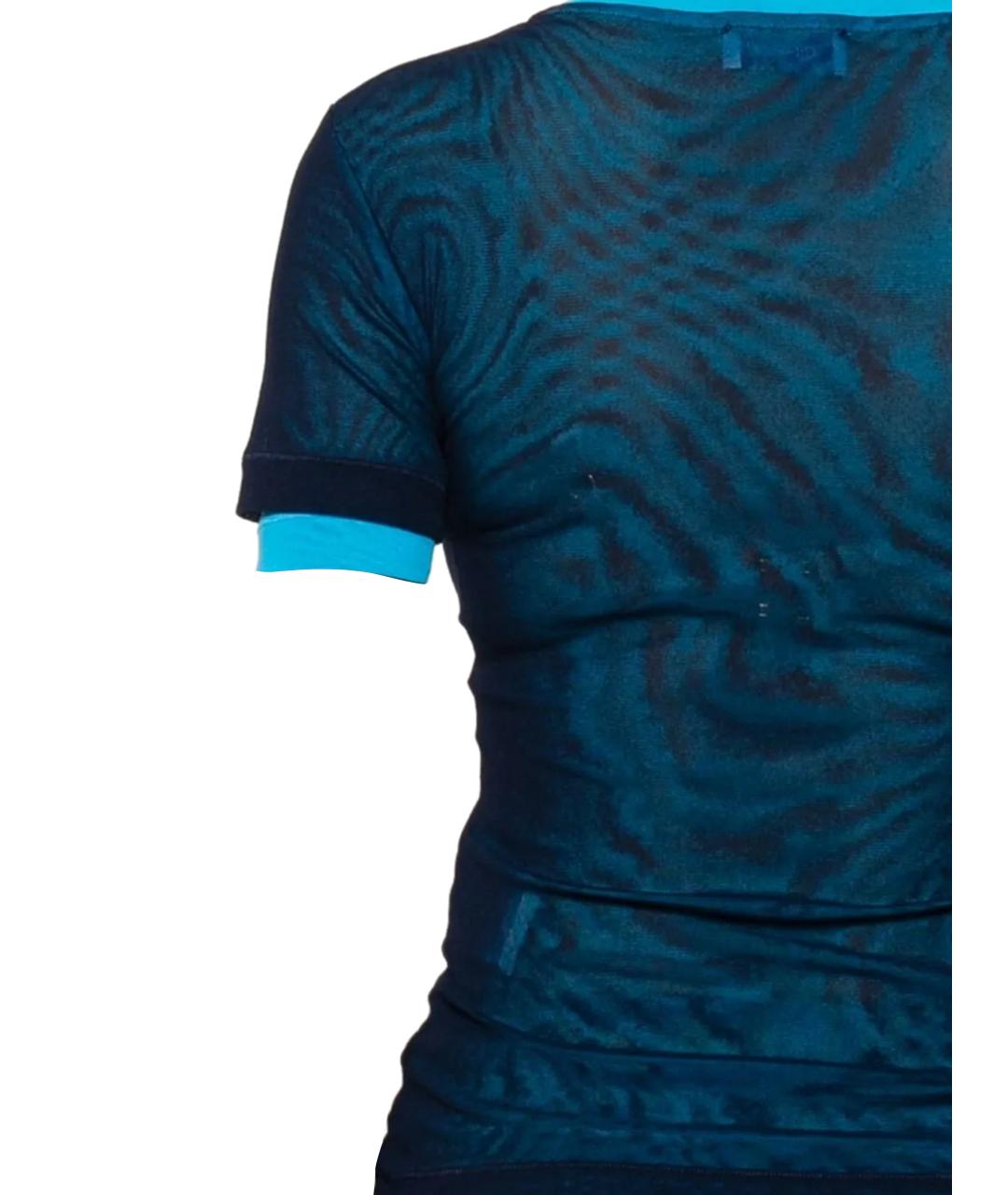 OFF-WHITE Синяя полиамидовая футболка, фото 3