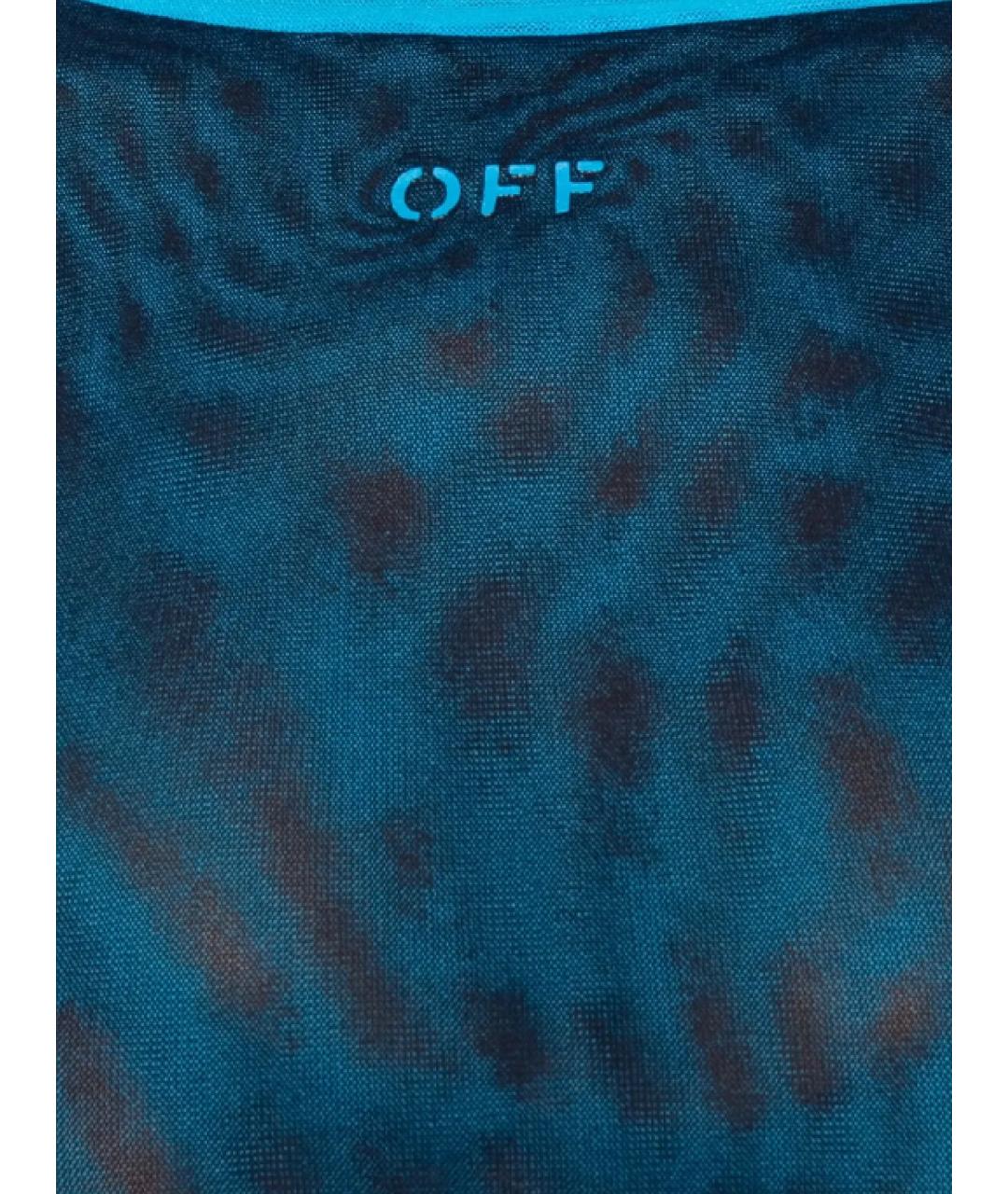 OFF-WHITE Синяя полиамидовая футболка, фото 2