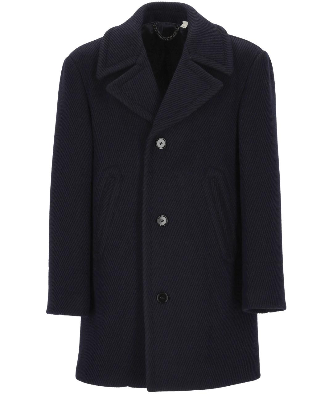 BURBERRY Темно-синее шерстяное пальто, фото 1