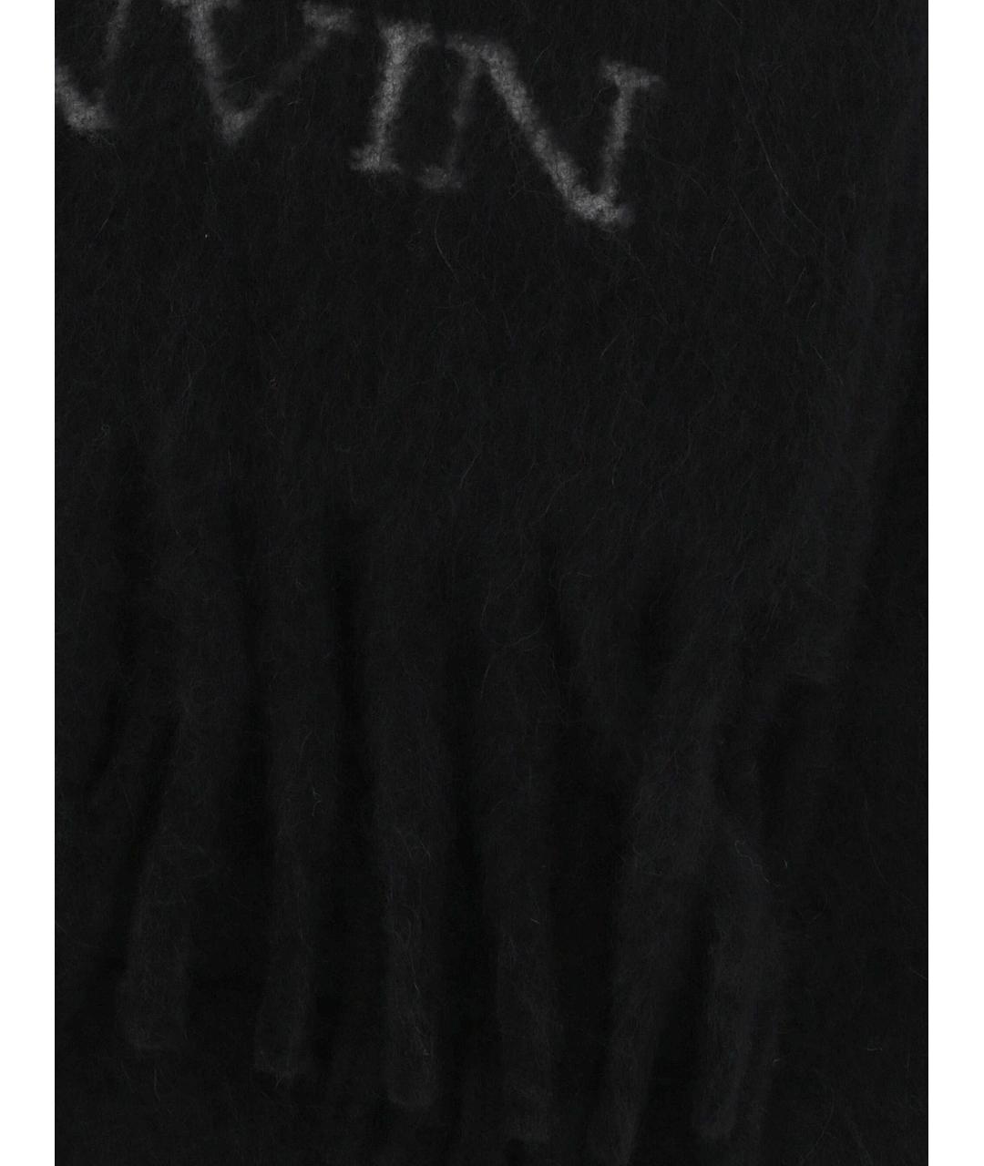 LANVIN Черный шерстяной шарф, фото 2