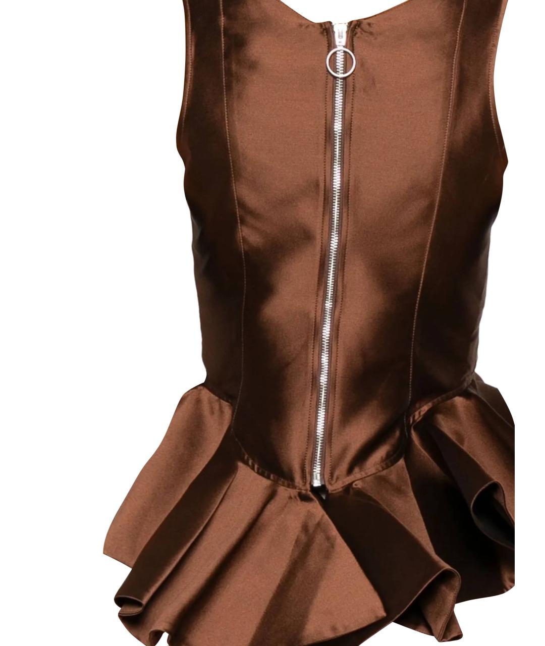 MARQUES' ALMEIDA Коричневая полиэстеровая блузы, фото 3