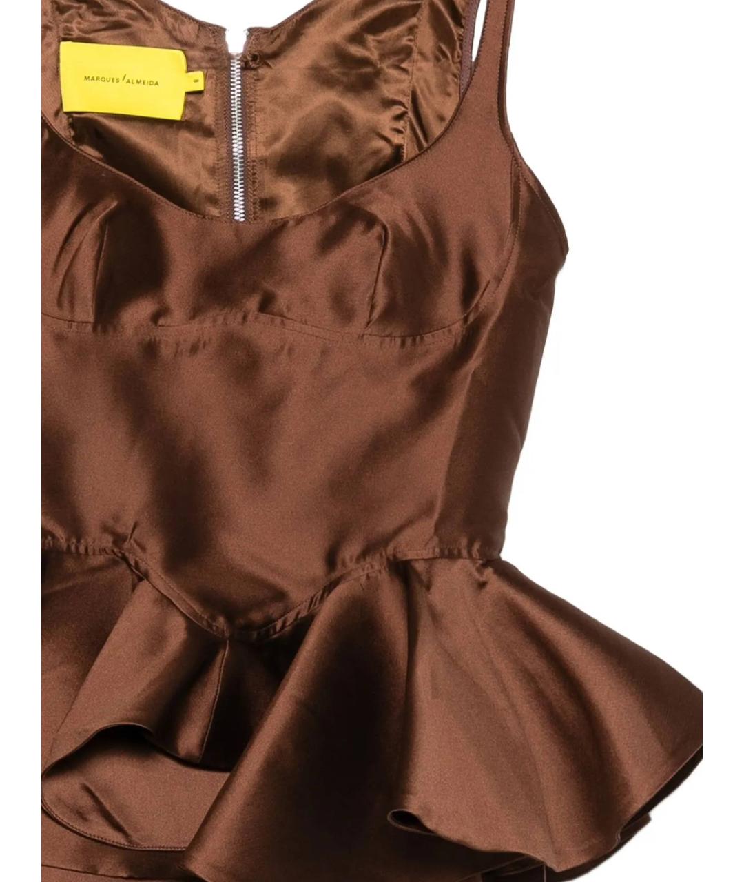 MARQUES' ALMEIDA Коричневая полиэстеровая блузы, фото 2