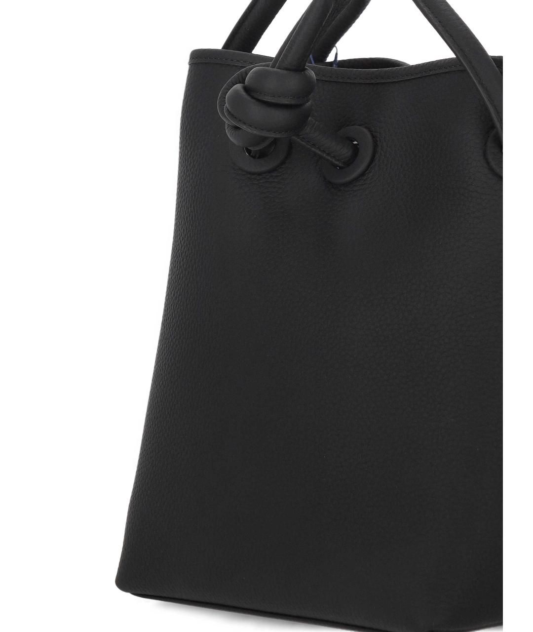 VASIC Черная кожаная сумка тоут, фото 4