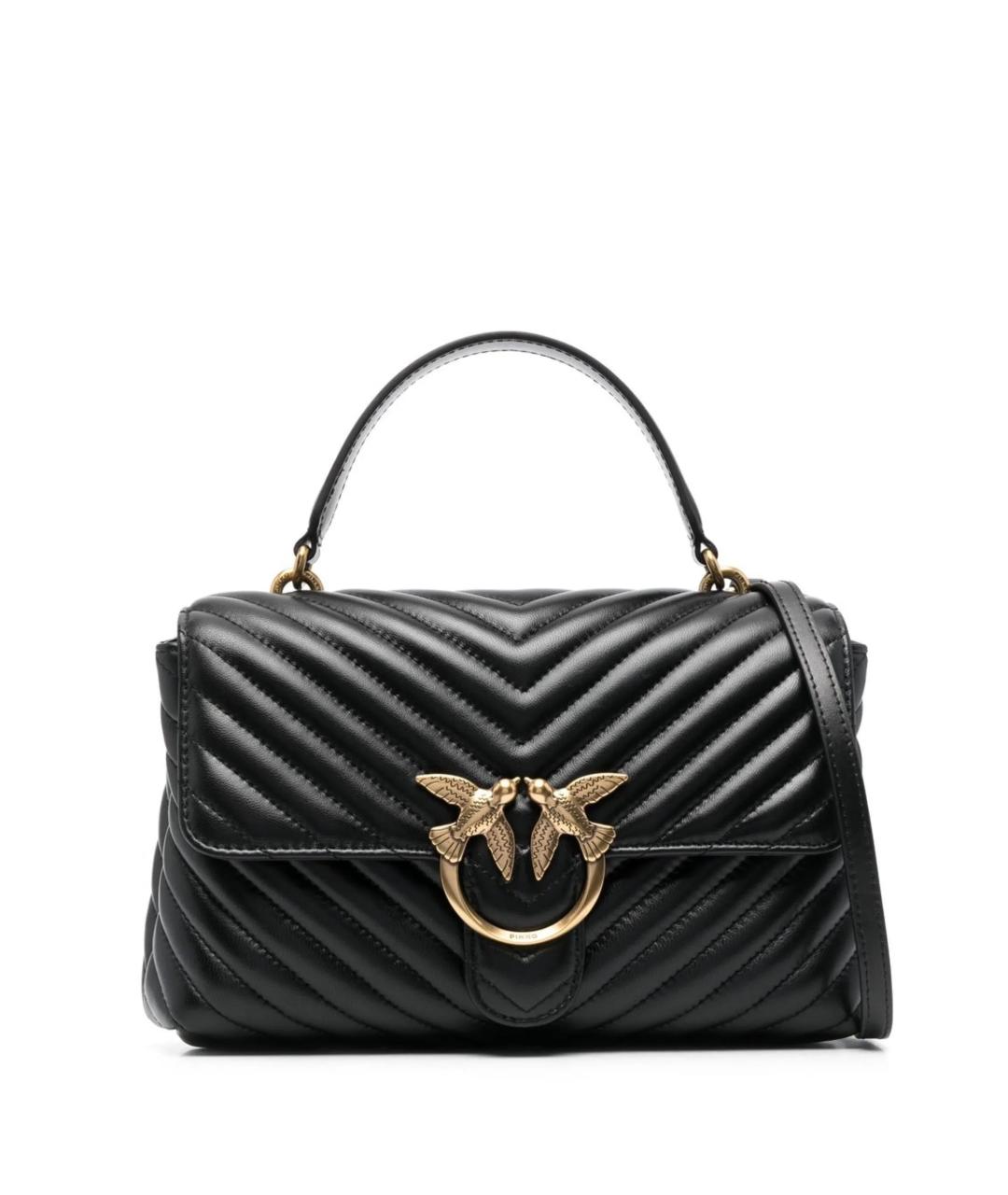 PINKO Черная кожаная сумка через плечо, фото 1