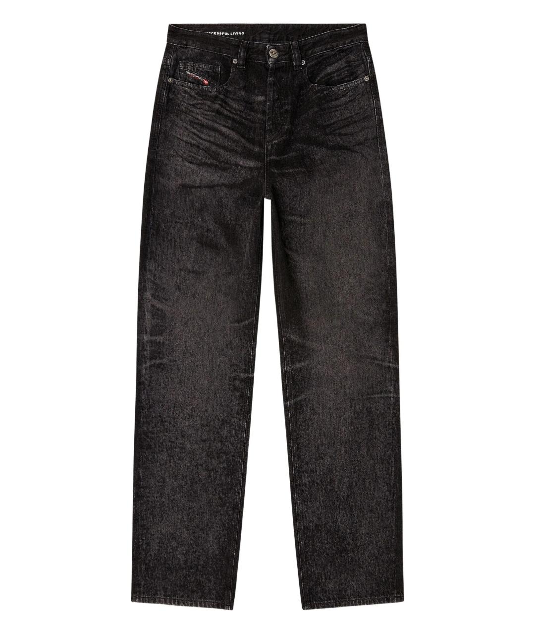 DIESEL Черные хлопковые прямые джинсы, фото 1