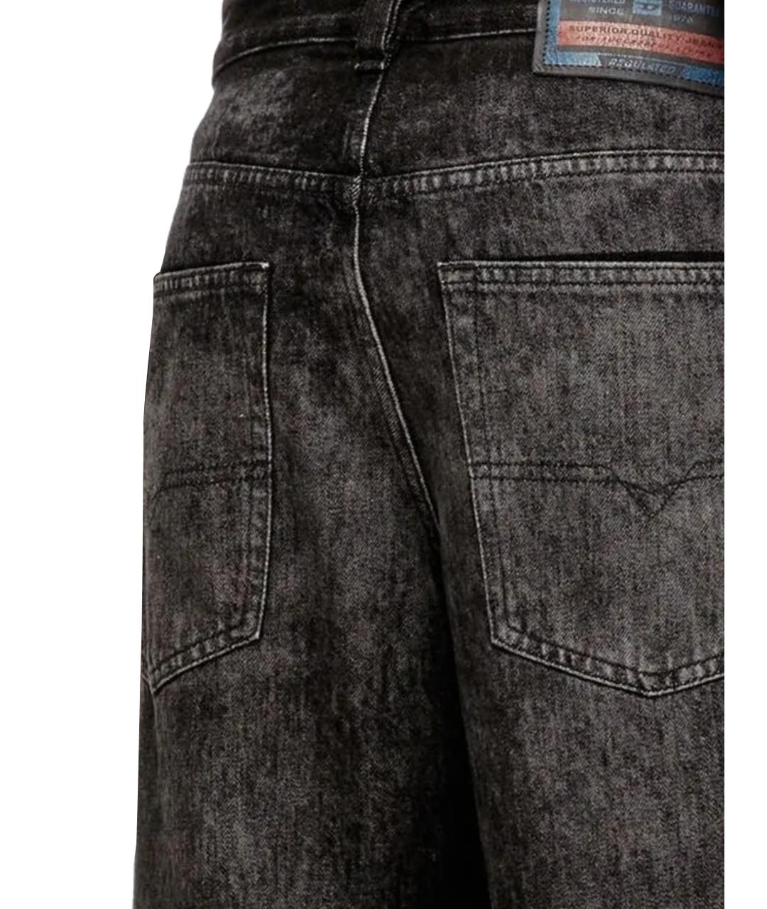 DIESEL Черные хлопковые прямые джинсы, фото 3