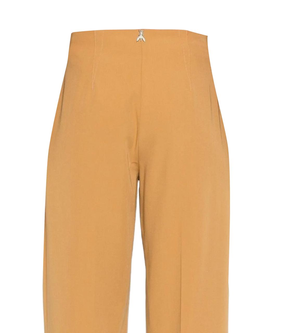 PATRIZIA PEPE Бежевые полиэстеровые прямые брюки, фото 3