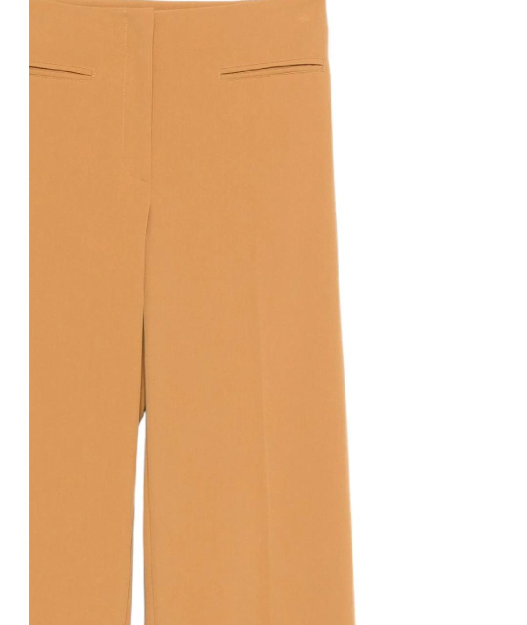 PATRIZIA PEPE Бежевые полиэстеровые прямые брюки, фото 2