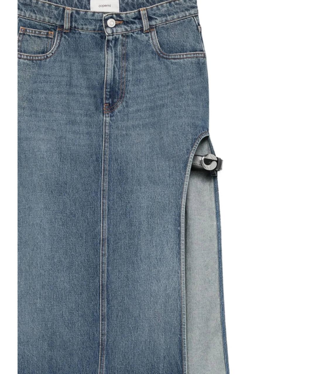 COPERNI Синяя хлопковая юбка миди, фото 2