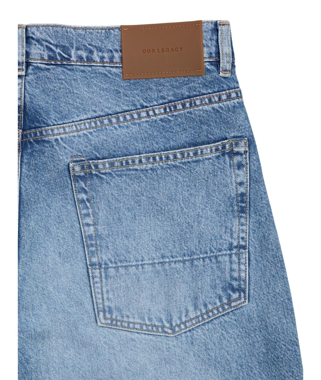 OUR LEGACY Синие хлопковые прямые джинсы, фото 4