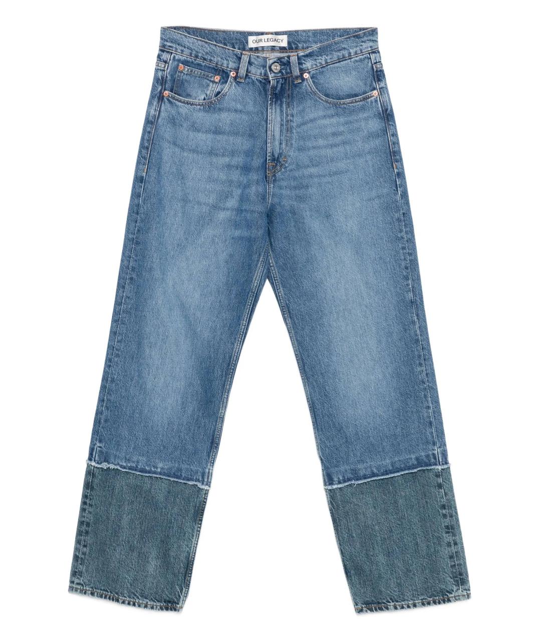 OUR LEGACY Синие хлопковые прямые джинсы, фото 1