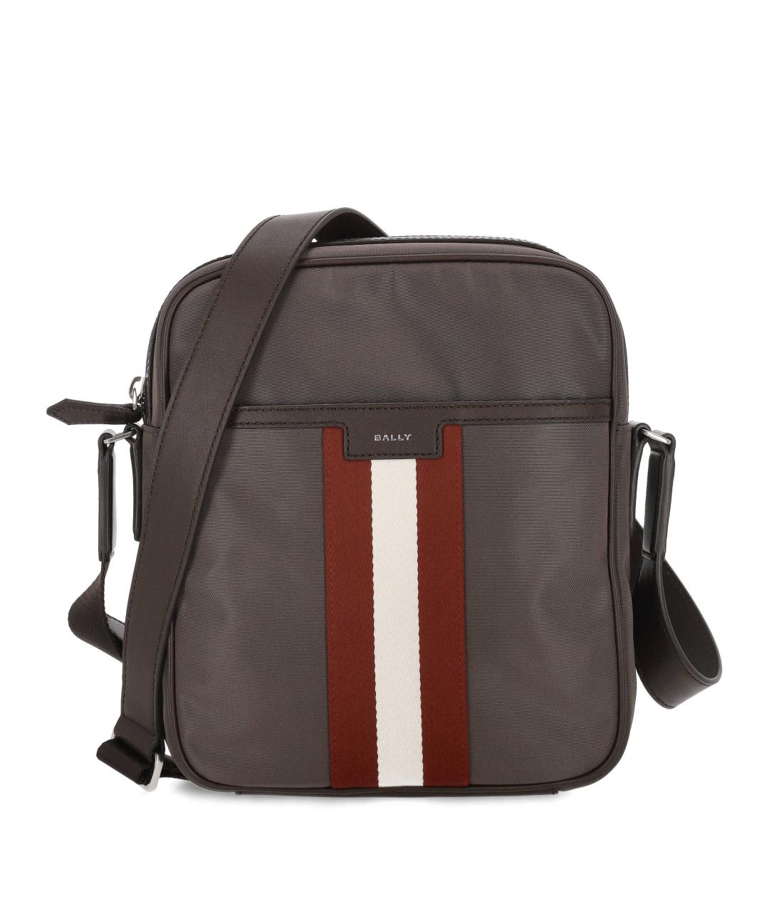 BALLY Серая тканевая сумка на плечо, фото 1