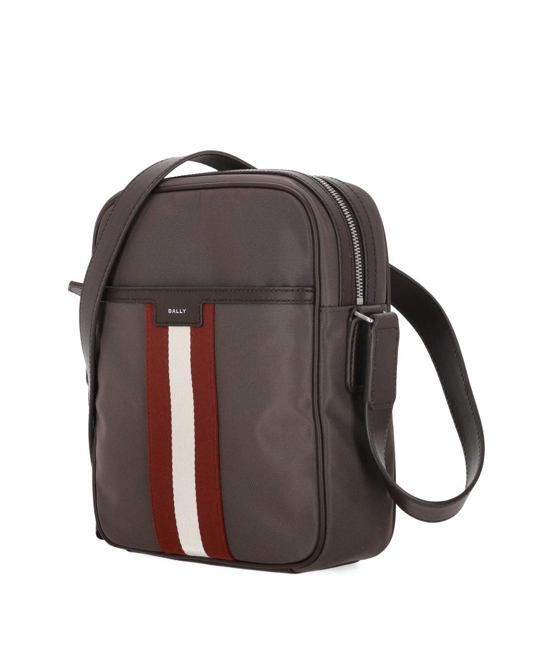 BALLY Серая тканевая сумка на плечо, фото 2