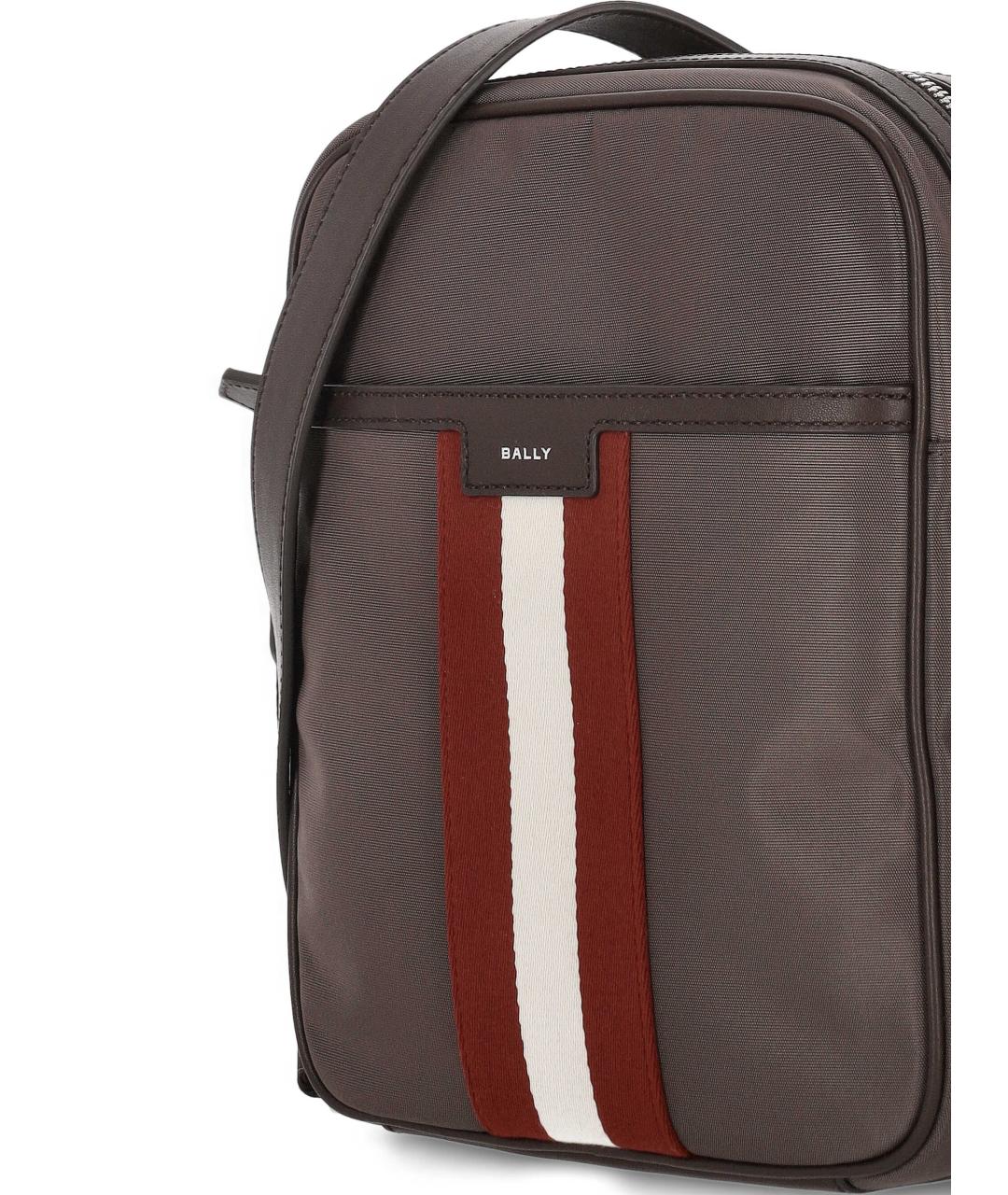 BALLY Серая тканевая сумка на плечо, фото 4