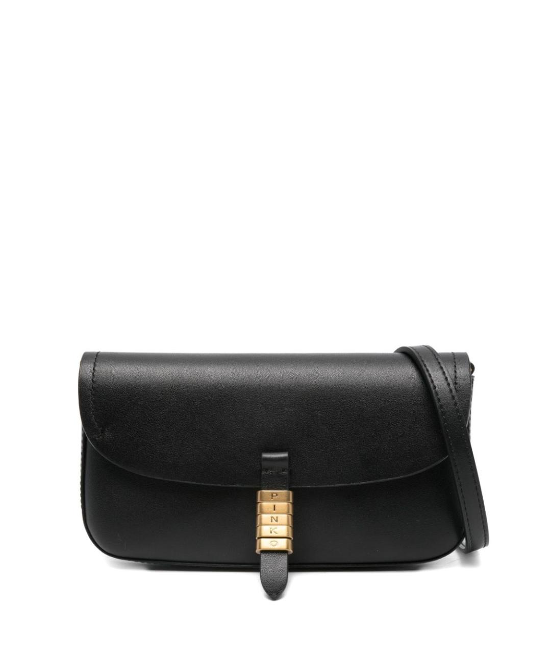 PINKO Черная кожаная сумка через плечо, фото 1