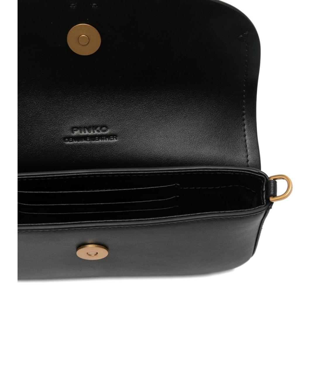 PINKO Черная кожаная сумка через плечо, фото 2