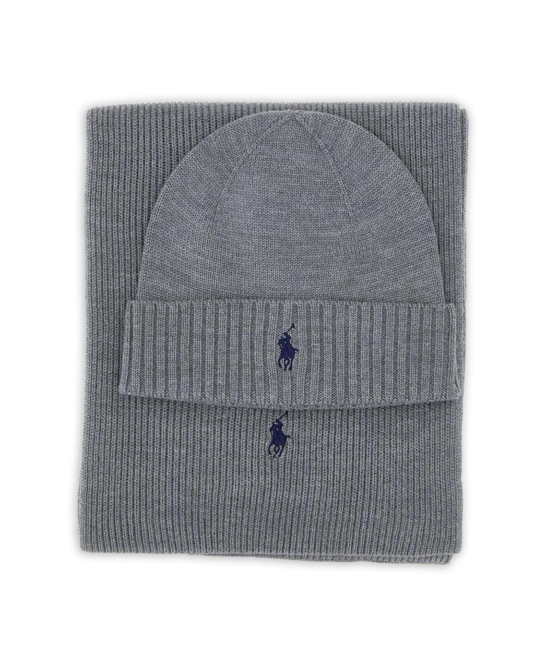 POLO RALPH LAUREN Серая шерстяная шапка, фото 1