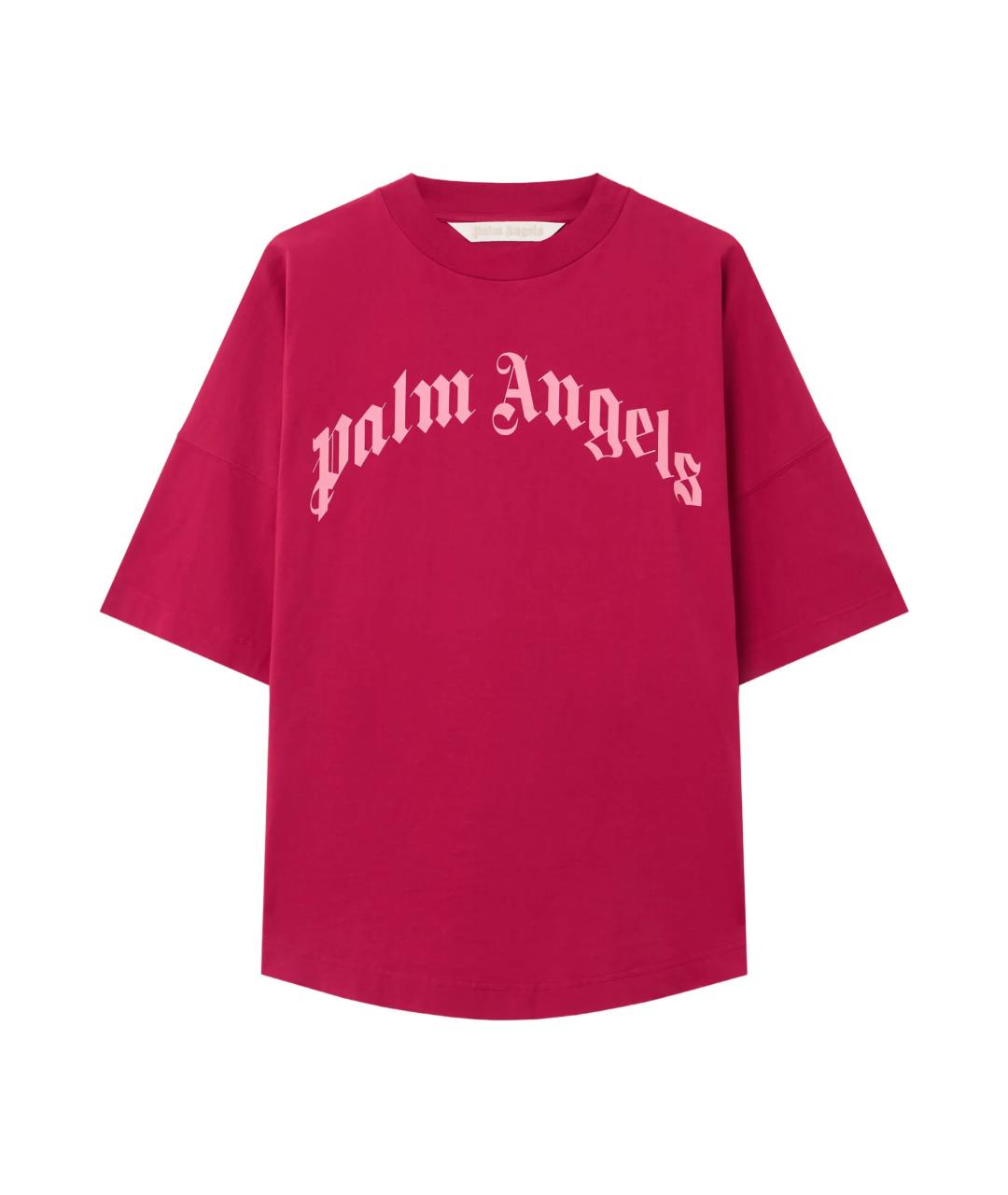 PALM ANGELS Розовая хлопковая футболка, фото 1