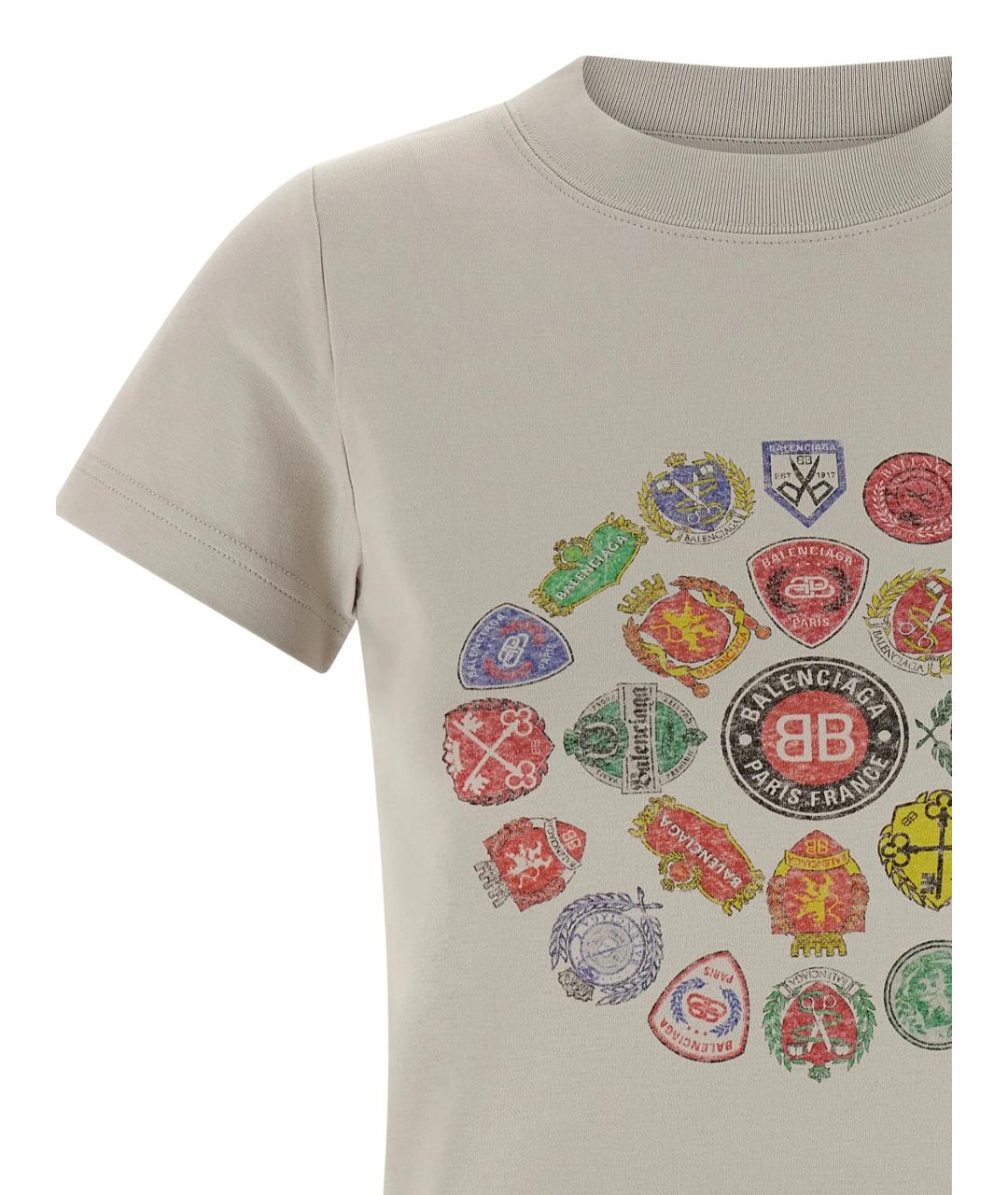 BALENCIAGA Белая хлопковая футболка, фото 2