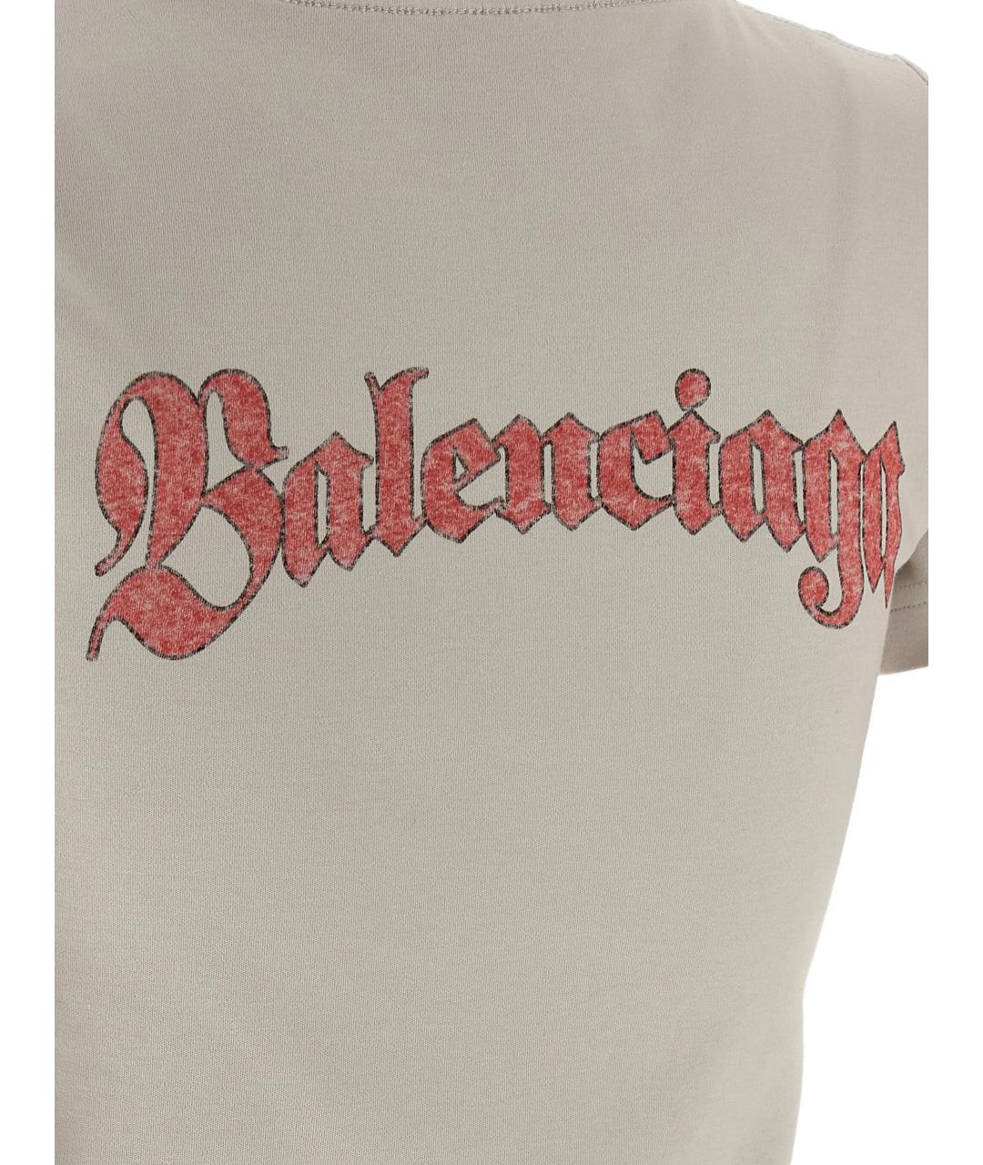 BALENCIAGA Белая хлопковая футболка, фото 4