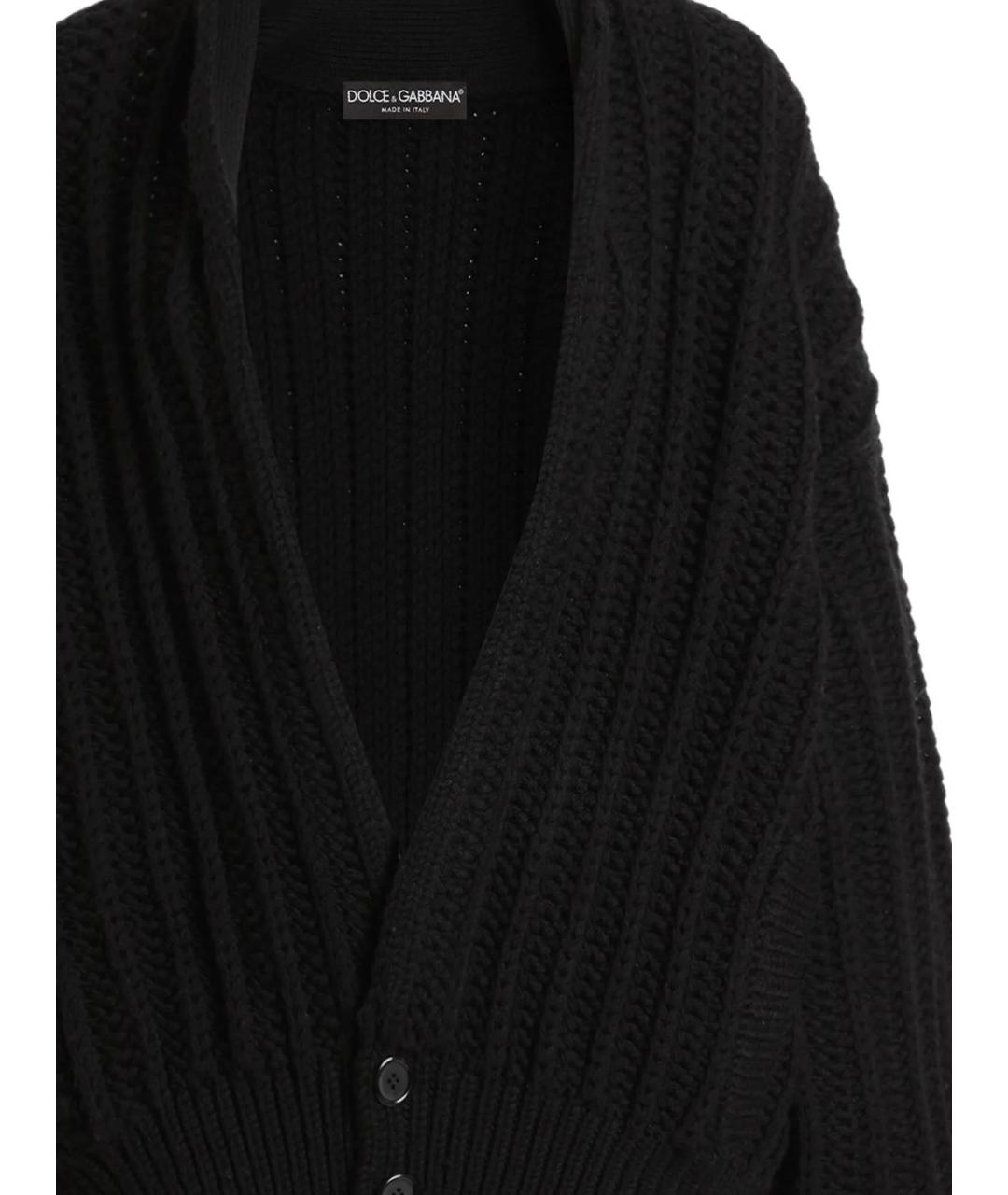 DOLCE&GABBANA Черный шерстяной кардиган, фото 2